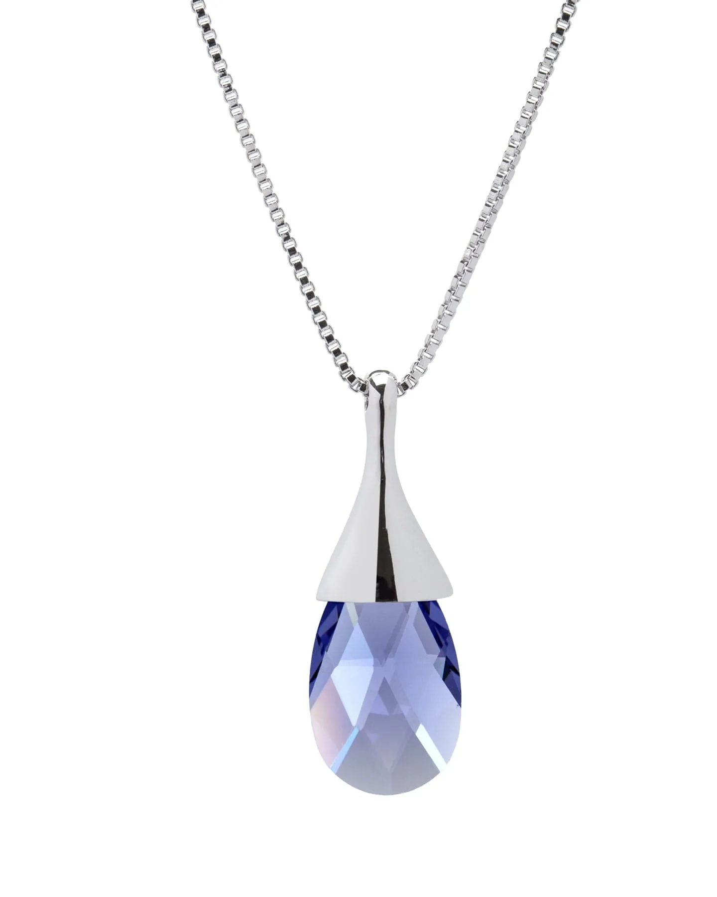 Teardrop Faceted Tanzanite Crystal Pendant Necklace with Swarovski crystals sold by Zulily