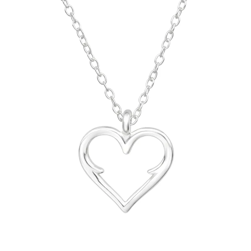 Sterling Silver Openwork Heart Pendant Necklace sold by Zulily