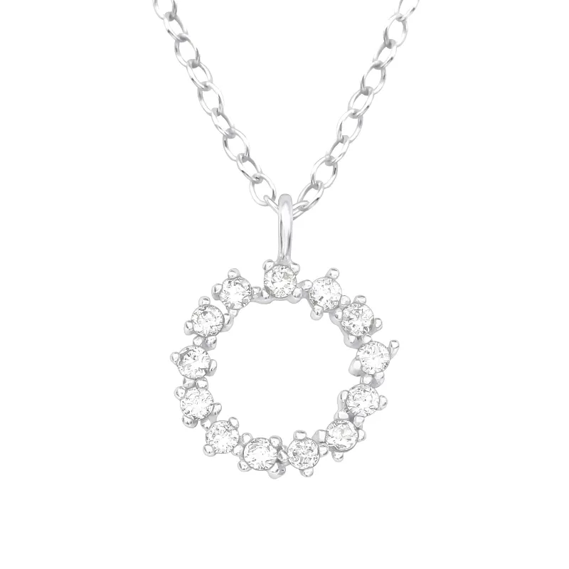 Cubic Zirconia & Sterling Silver Wreath Pendant Necklace sold by Zulily