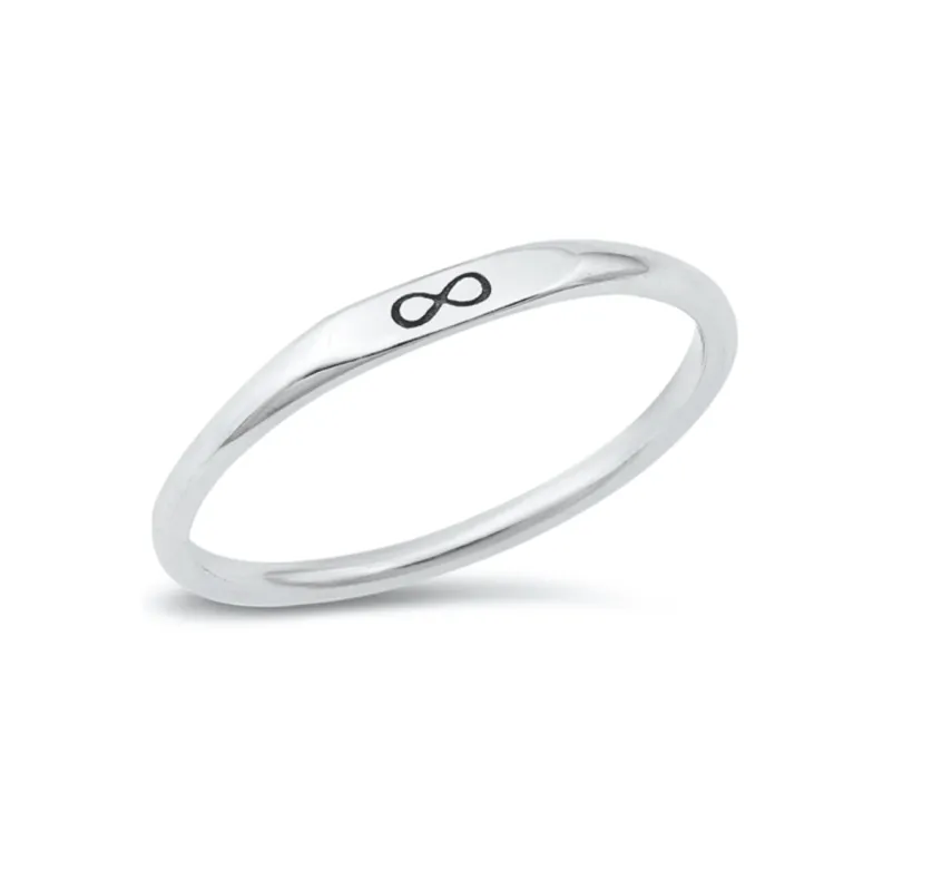 Sterling Silver Dainty Infinity Signet Ring sold by Zulily
