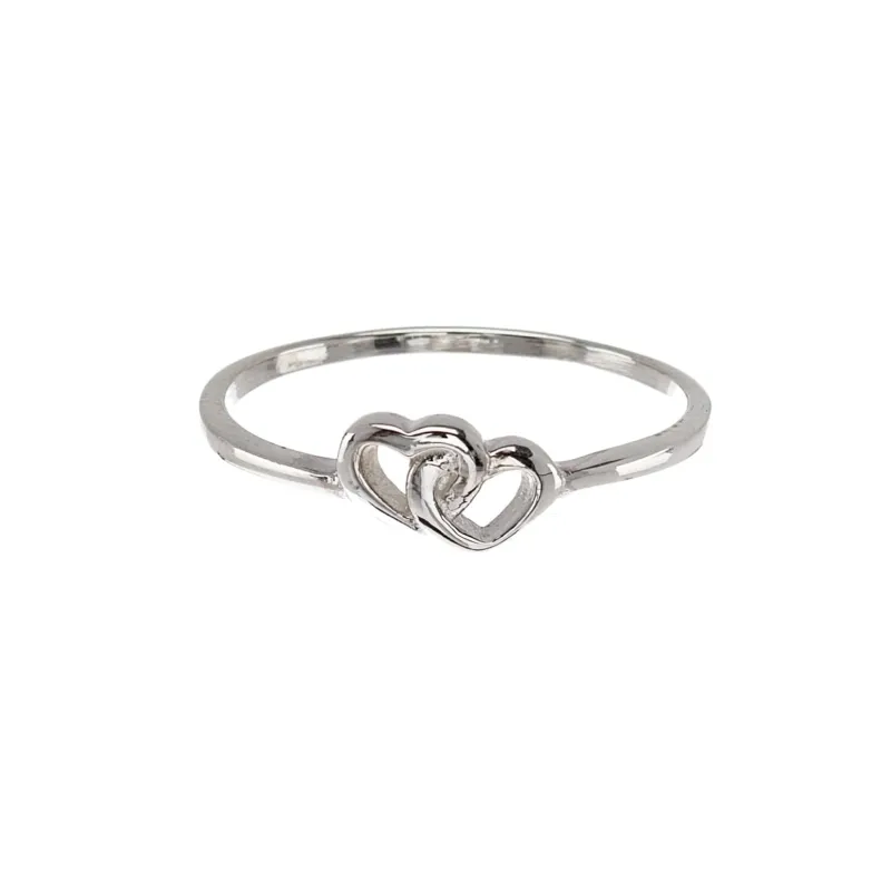 Sterling Silver Dual Interlocked Hearts Ring sold by Zulily