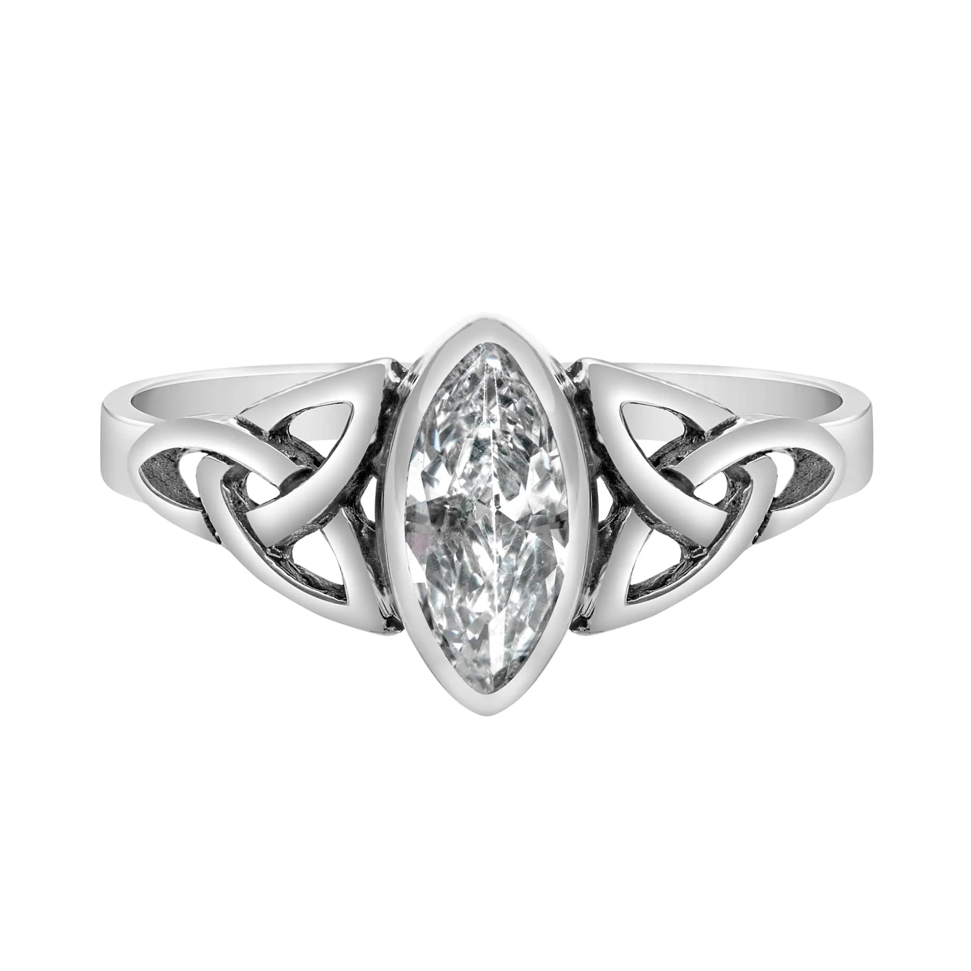 Cubic Zirconia and Sterling Silver Celtic-Style Marquise Ring sold by Zulily product image thumbnail 5