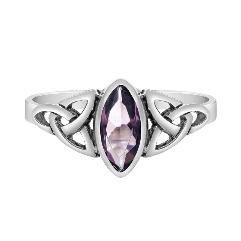 Cubic Zirconia and Sterling Silver Celtic-Style Marquise Ring sold by Zulily