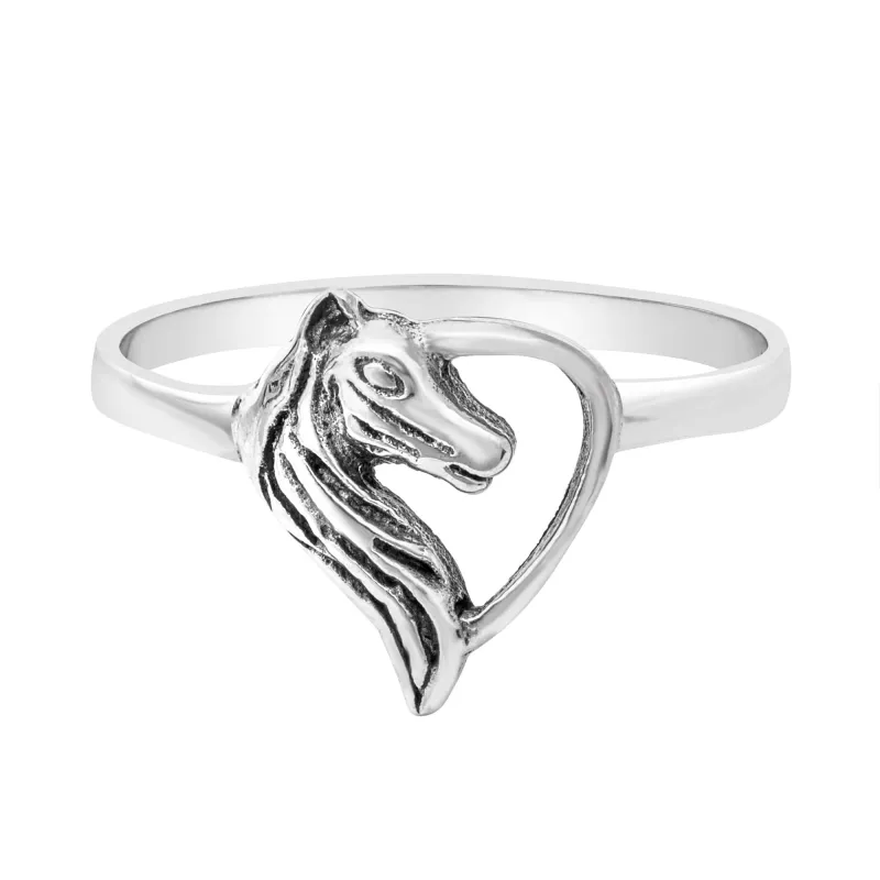 Sterling Silver Horse Heart Ring sold by Zulily