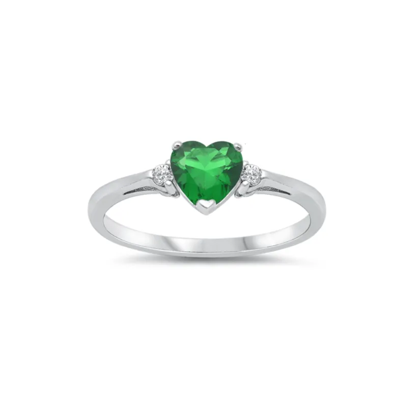 Cubic Zirconia and Sterling Silver Heart Ring sold by Zulily