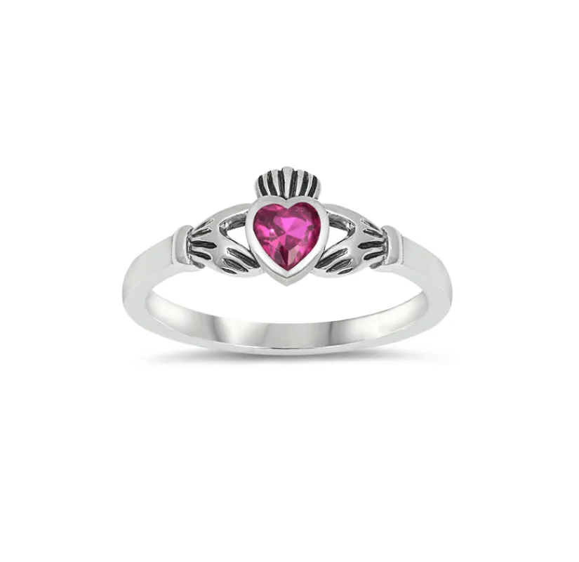 Sterling Silver and Cubic Zirconia Claddagh Ring sold by Zulily