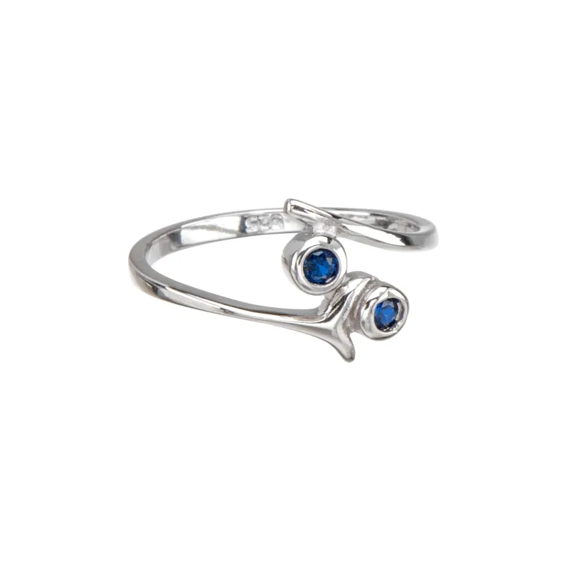 Sterling Silver Wrapped Branches With Blue Cubic Zirconia Toe Ring sold by Zulily