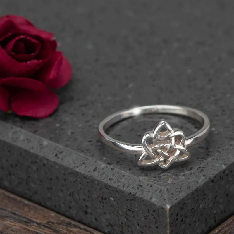 Sterling Silver Celtic Knot Flower Ring sold by Zulily