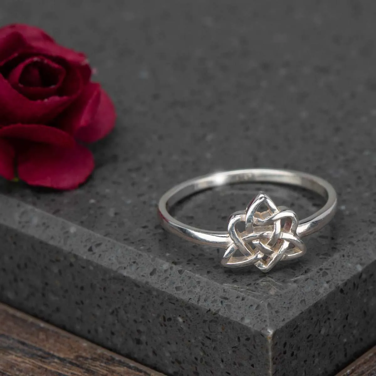 Sterling Silver Celtic Knot Flower Ring sold by Zulily