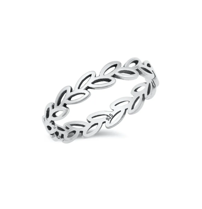 Sterling Silver Leaves band Ring sold by Zulily