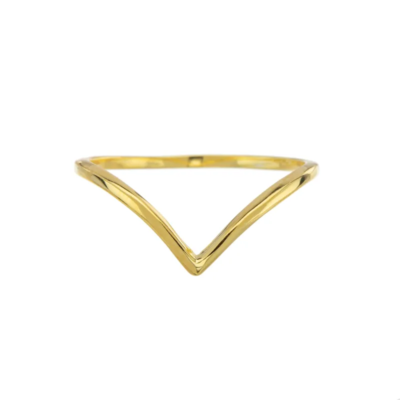 Sterling Silver 24k Gold-Plated Triangle Ring sold by Zulily