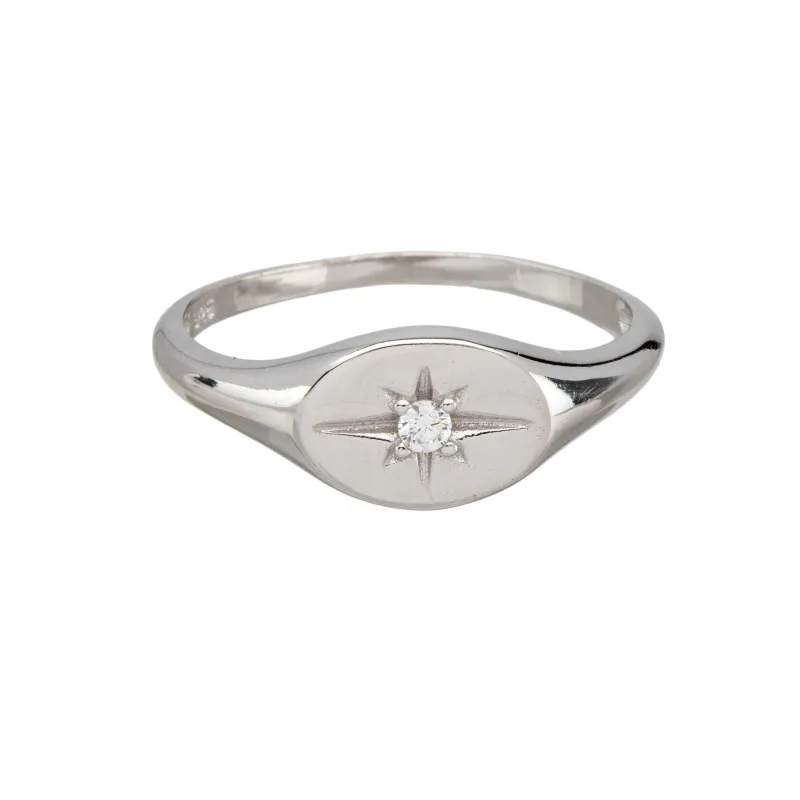 Cubic Zirconia & Sterling Silver Starbust Ring sold by Zulily