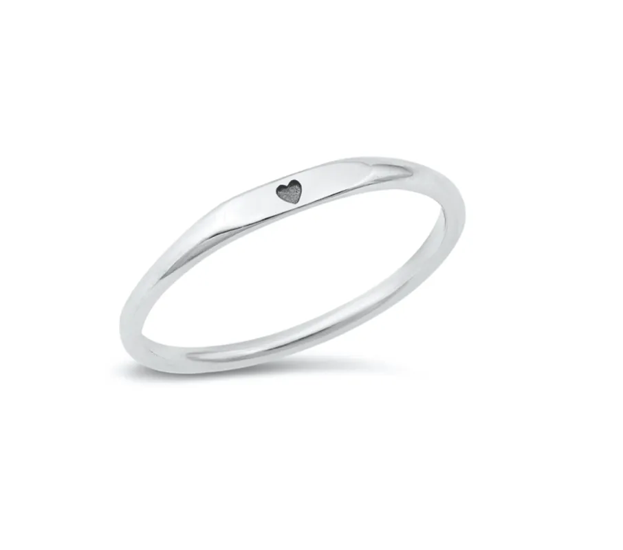 Sterling Silver Dainty Heart Signet Ring sold by Zulily