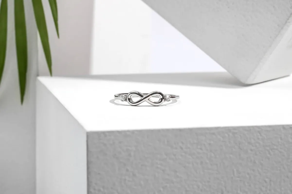 Cubic Zirconia and Sterling Silver Infinity Ring sold by Zulily