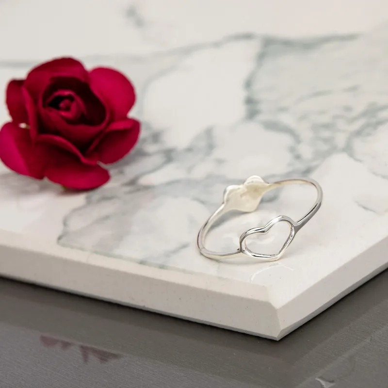 Sterling Silver Dual Heart Ring sold by Zulily