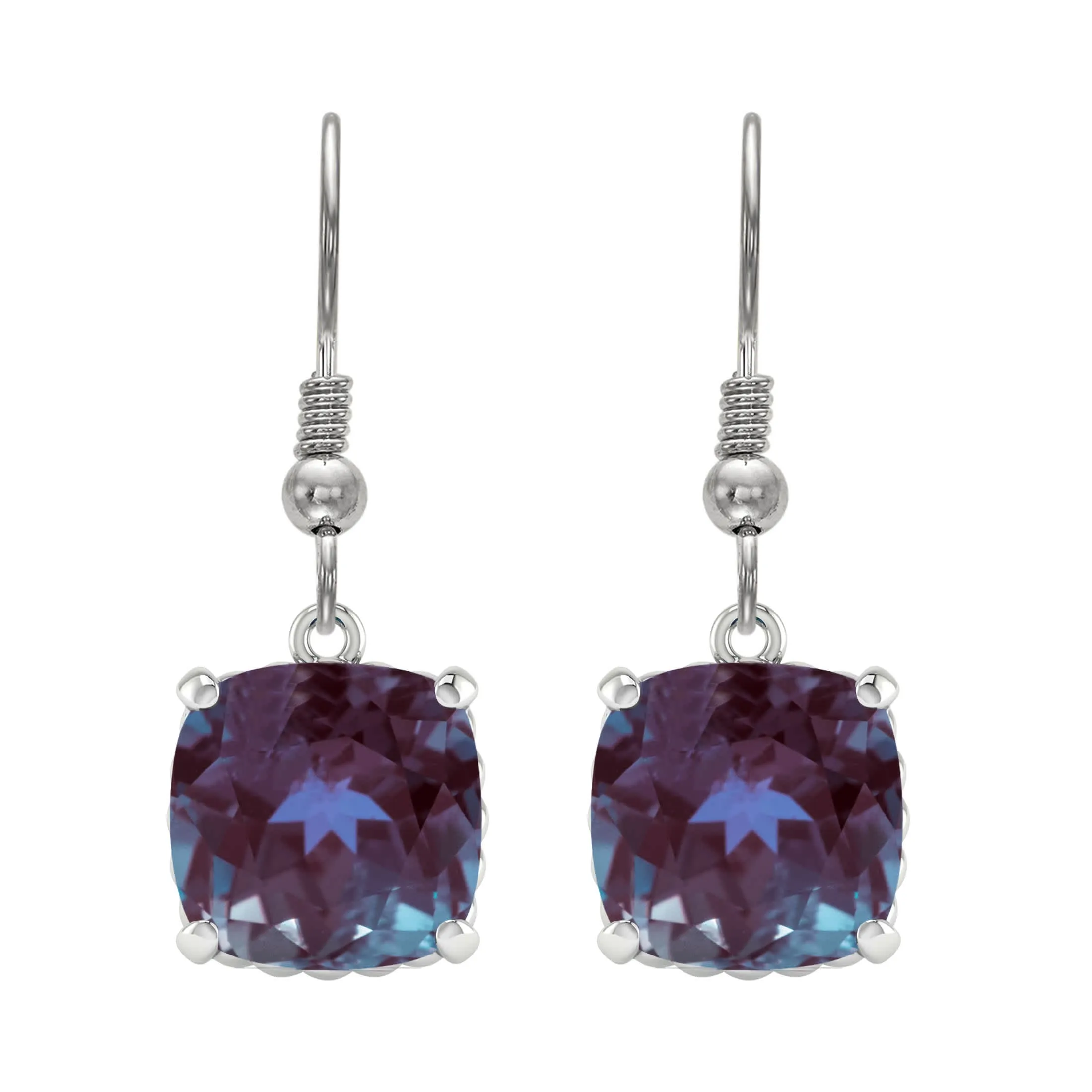V3 Jewelry Color Changing Alexandrite Sterling Silver Cushion Drop Earrings sold by Zulily product image thumbnail 2