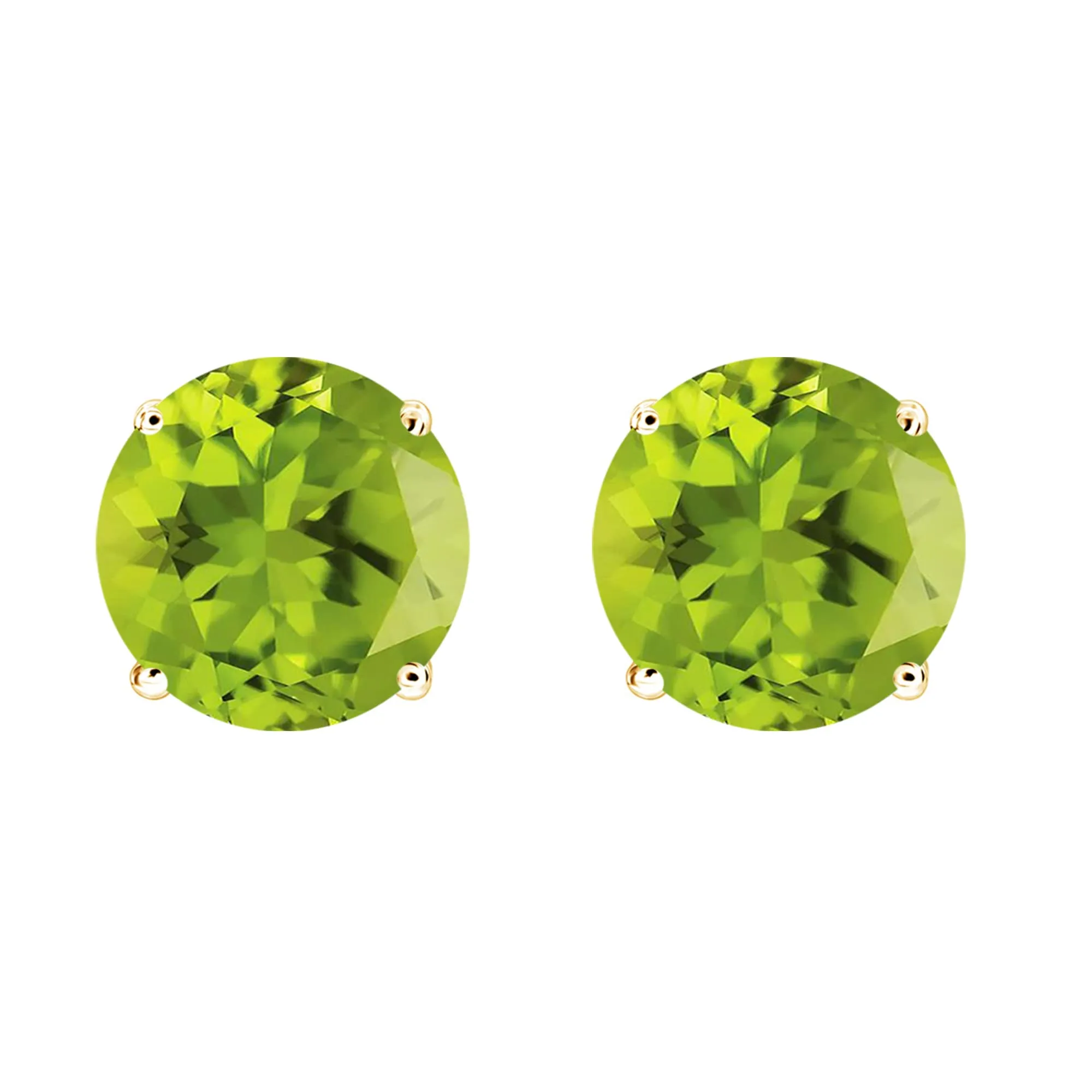 Gold over Sterling Silver Round Shape Natural Peridot Stud Earrings sold by Zulily product image thumbnail 2