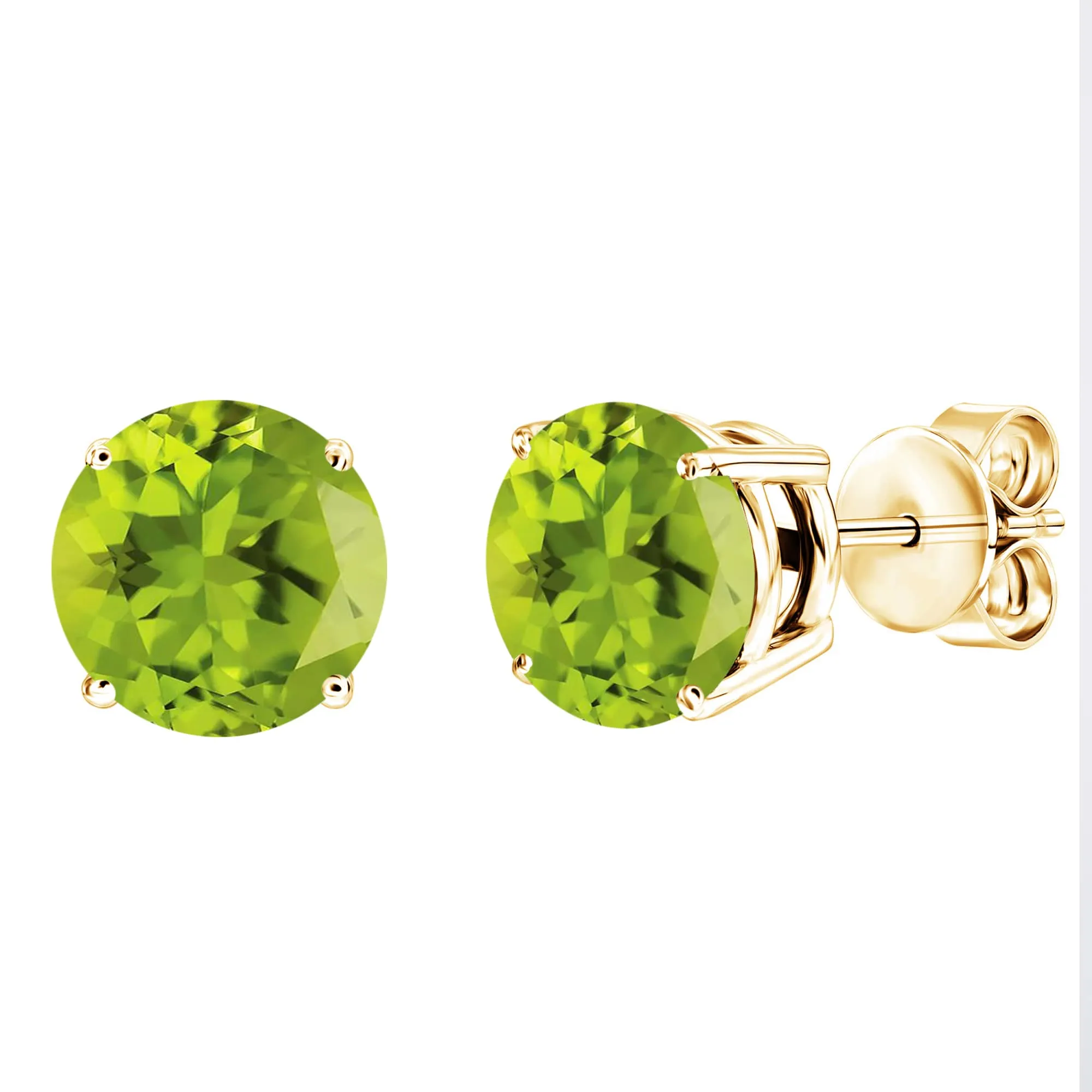 Gold over Sterling Silver Round Shape Natural Peridot Stud Earrings sold by Zulily
