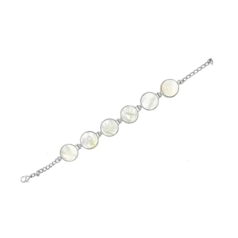 Freshwater Shell Silvertone Link Bracelet sold by Zulily