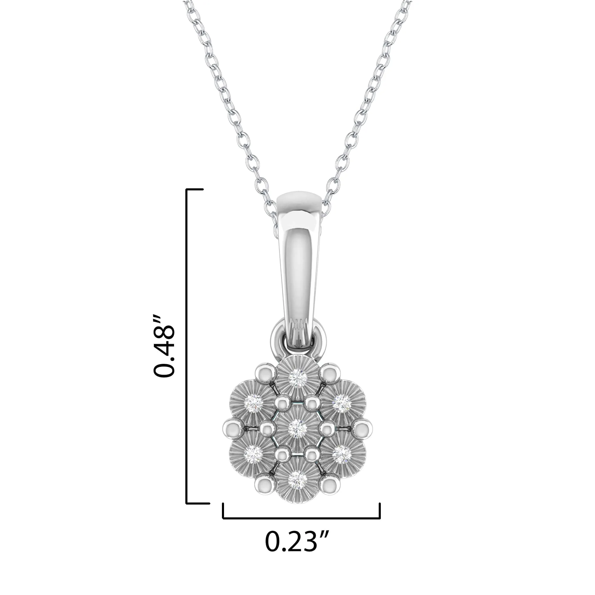 Sterling Silver Natural White Diamond Floral Pendant with 18" Chain sold by Zulily product image thumbnail 3