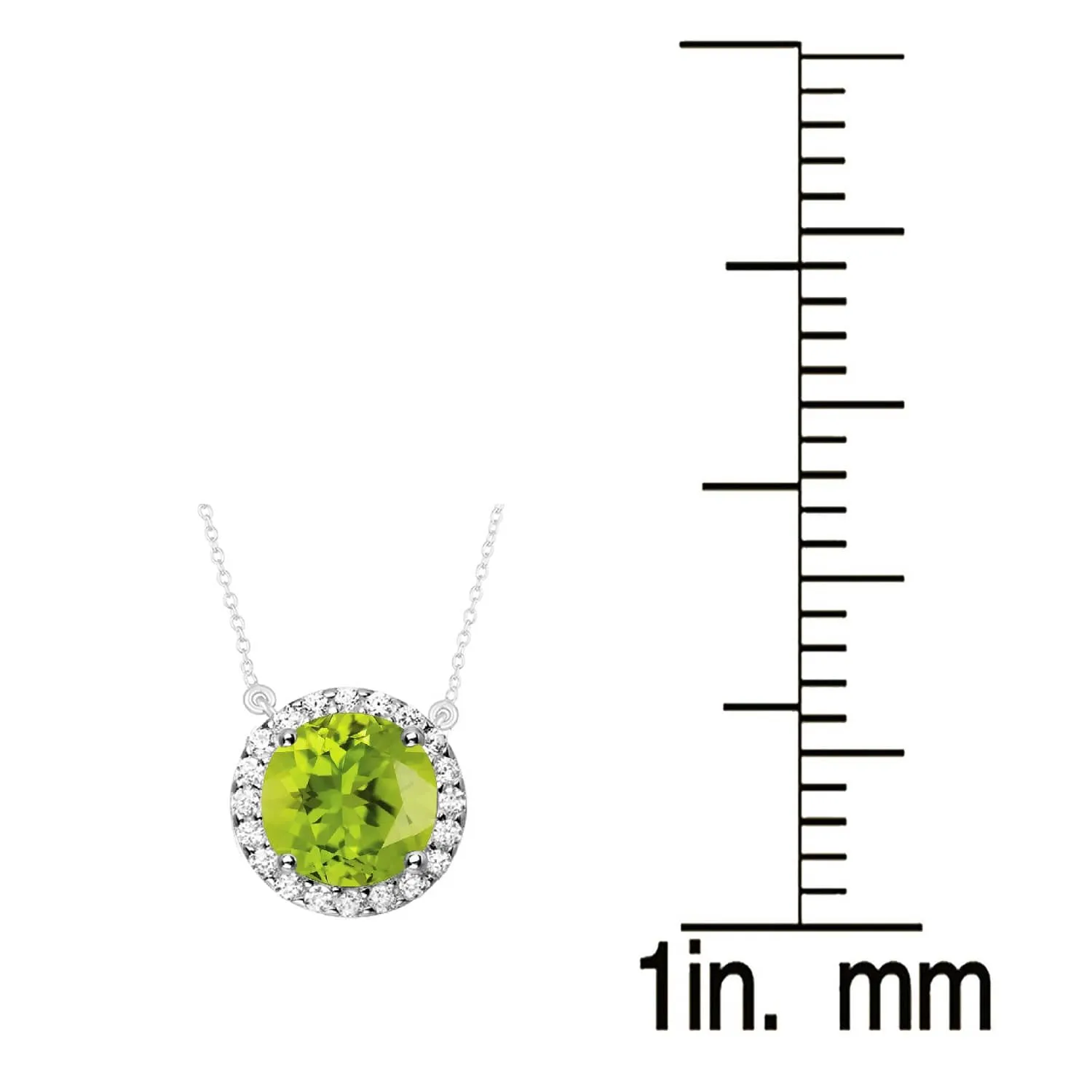 Sterling Silver 2.50CT Natural Peridot and White Topaz Halo Necklace sold by Zulily product image thumbnail 2