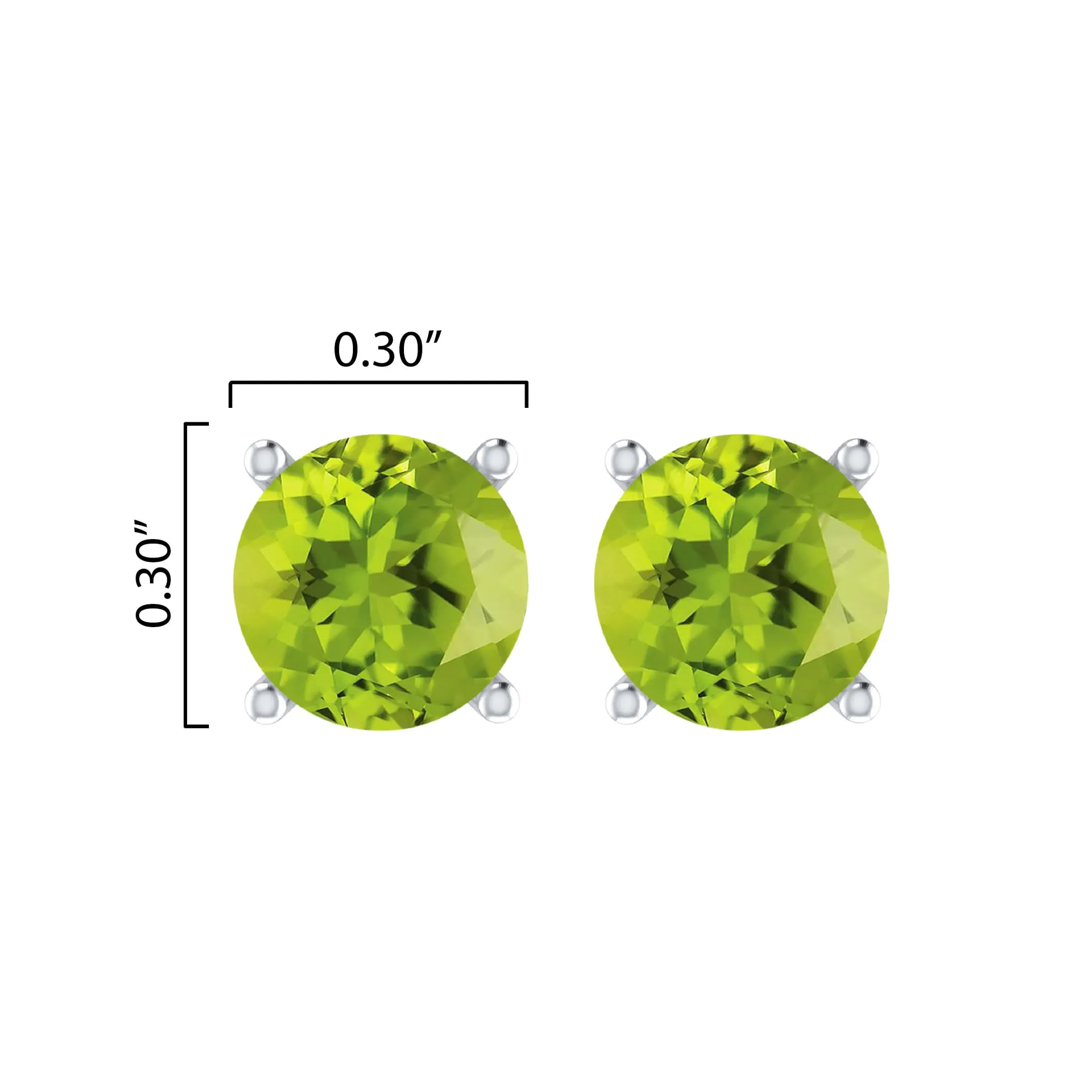 Sterling Silver 4.20CT Natural Peridot Round Stud Earrings sold by Zulily product image thumbnail 3