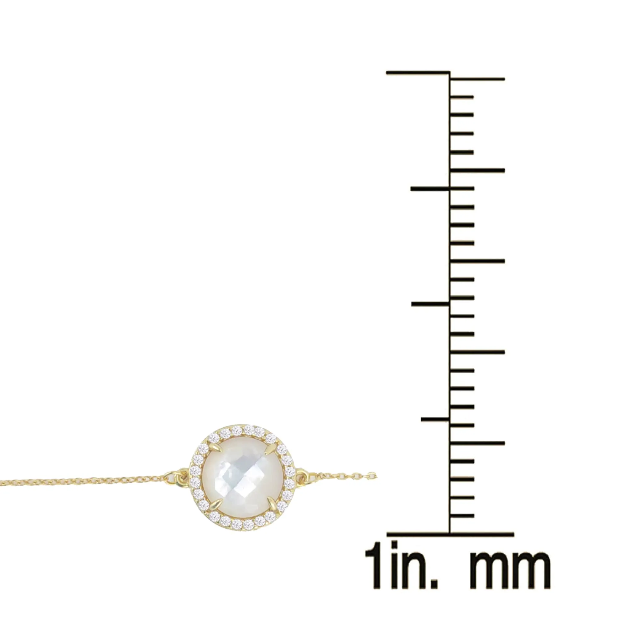 Gold Over Sterling Silver Mother of Pearl and White Topaz Solitaire Bracelet sold by Zulily product image thumbnail 3