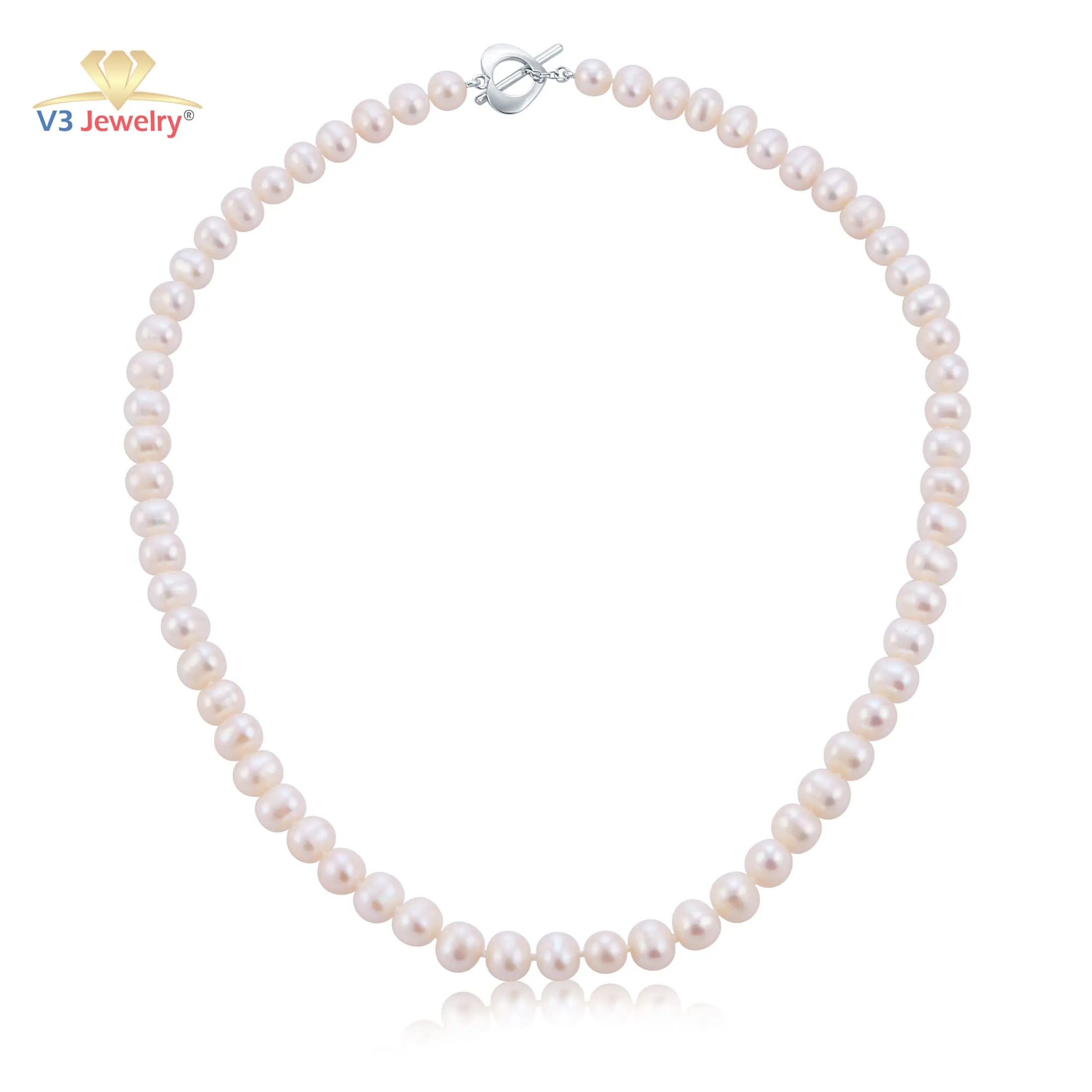 Cultured Pearl with Silvertone Heart Toggle Lock Necklace sold by Zulily