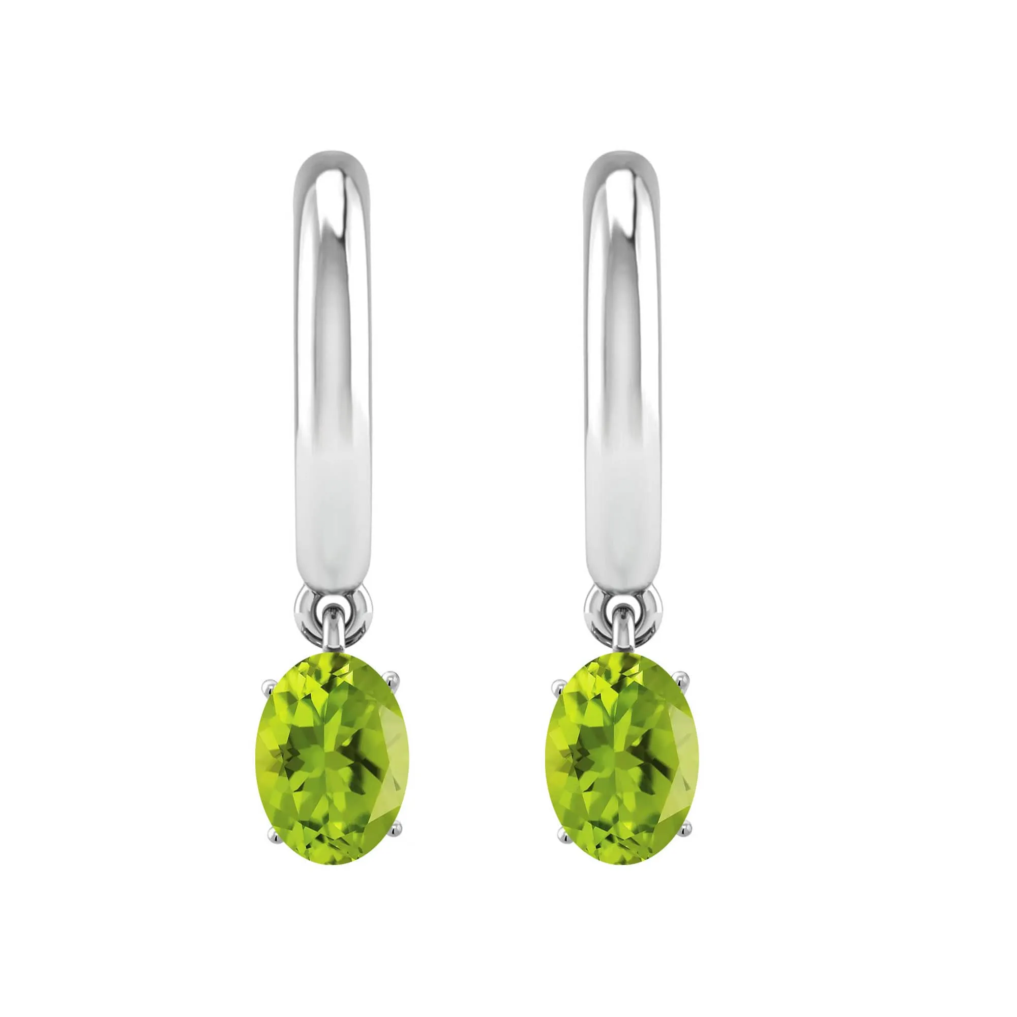 Sterling Silver Oval Shape 1.75CT Natural Peridot Drop Earrings sold by Zulily product image thumbnail 2