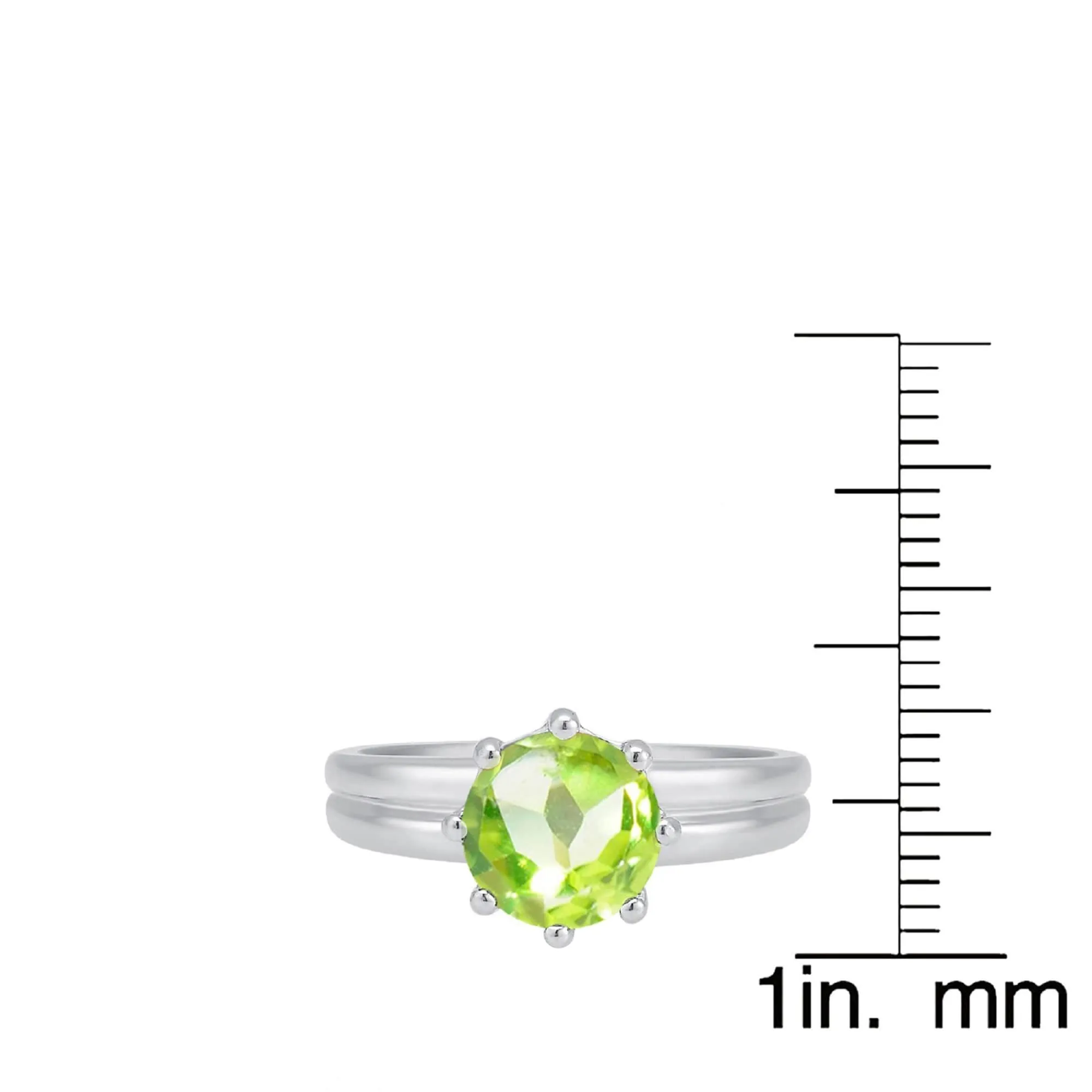 V3 Jewelry Sterling Silver 2.10CT Round Shape Natural Peridot Solitaire Ring sold by Zulily product image thumbnail 3