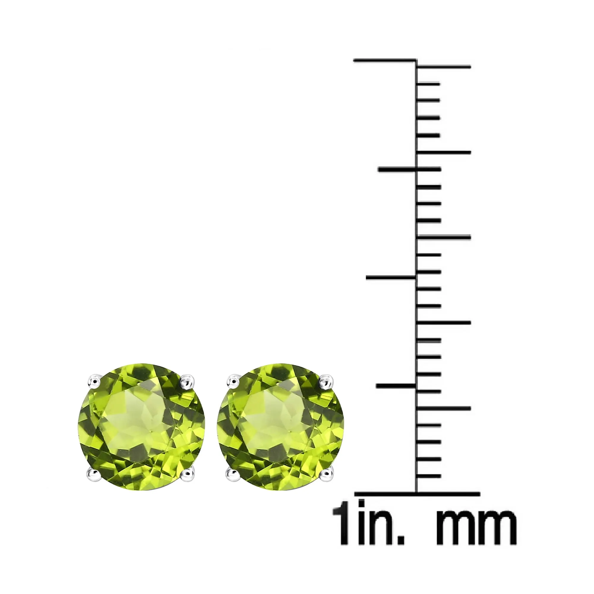 Sterling Silver Round Shape Natural Peridot Stud Earrings sold by Zulily product image thumbnail 3