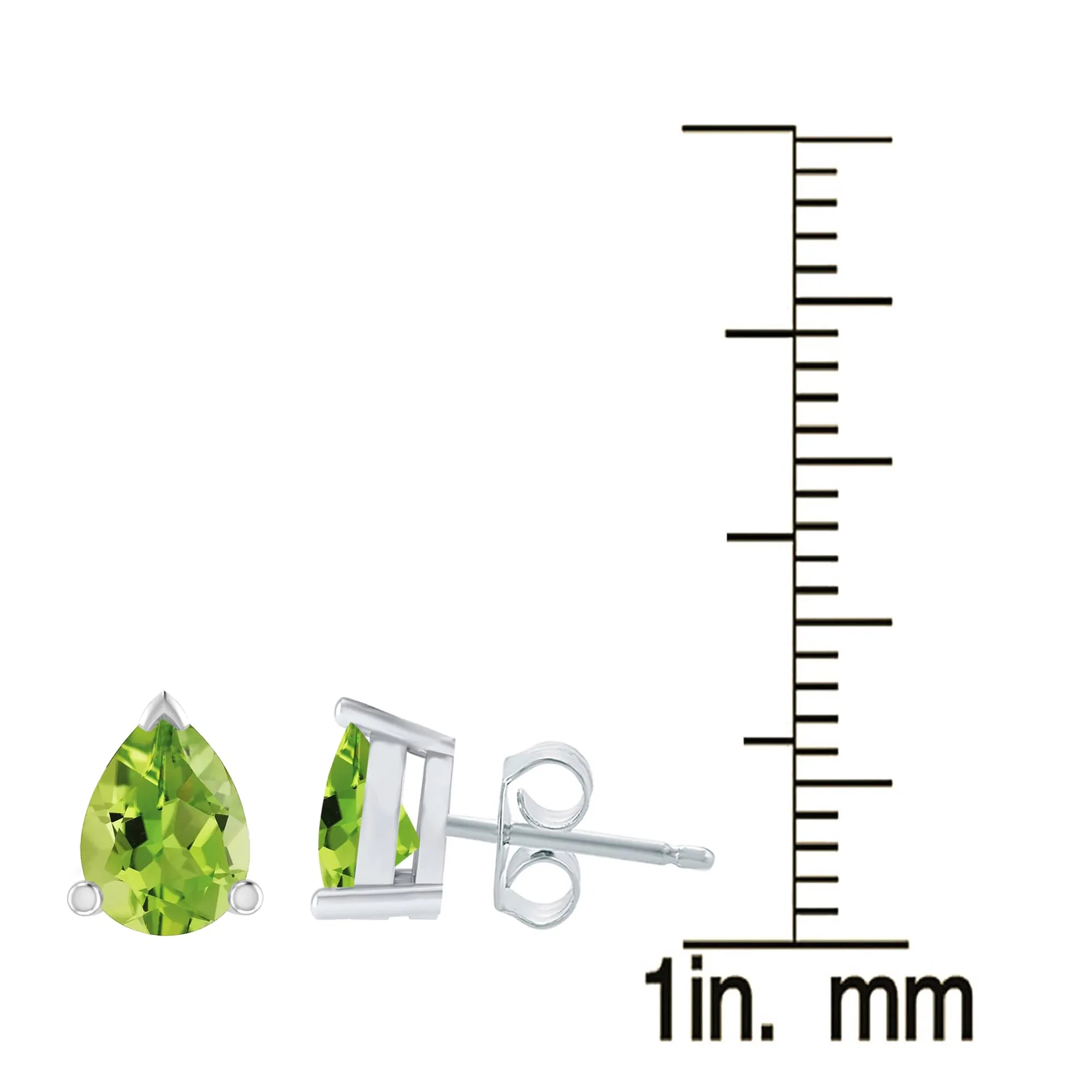 Sterling Silver 1.40CT Pear Shape Natural Peridot Stud Earrings sold by Zulily product image thumbnail 3