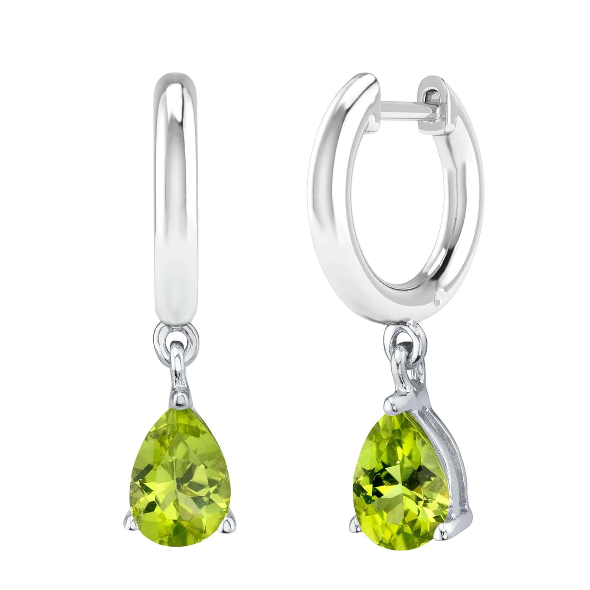 Sterling Silver 1.40CT Pear Shape Natural Peridot Drop Earrings sold by Zulily