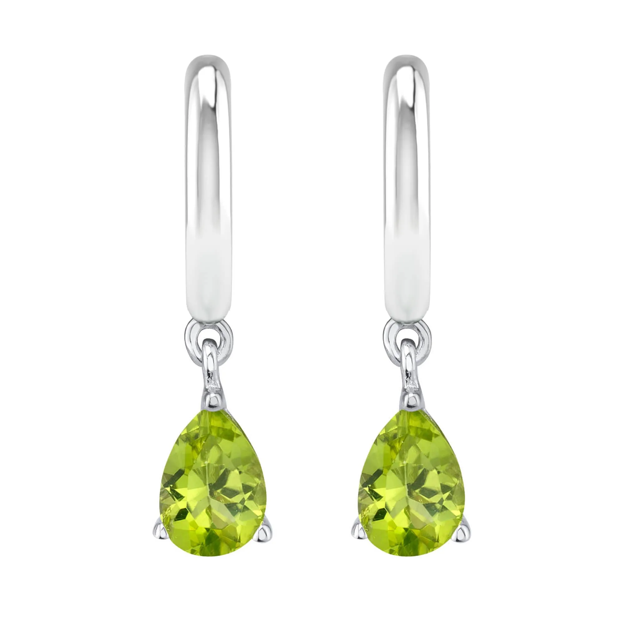 Sterling Silver 1.40CT Pear Shape Natural Peridot Drop Earrings sold by Zulily product image thumbnail 2