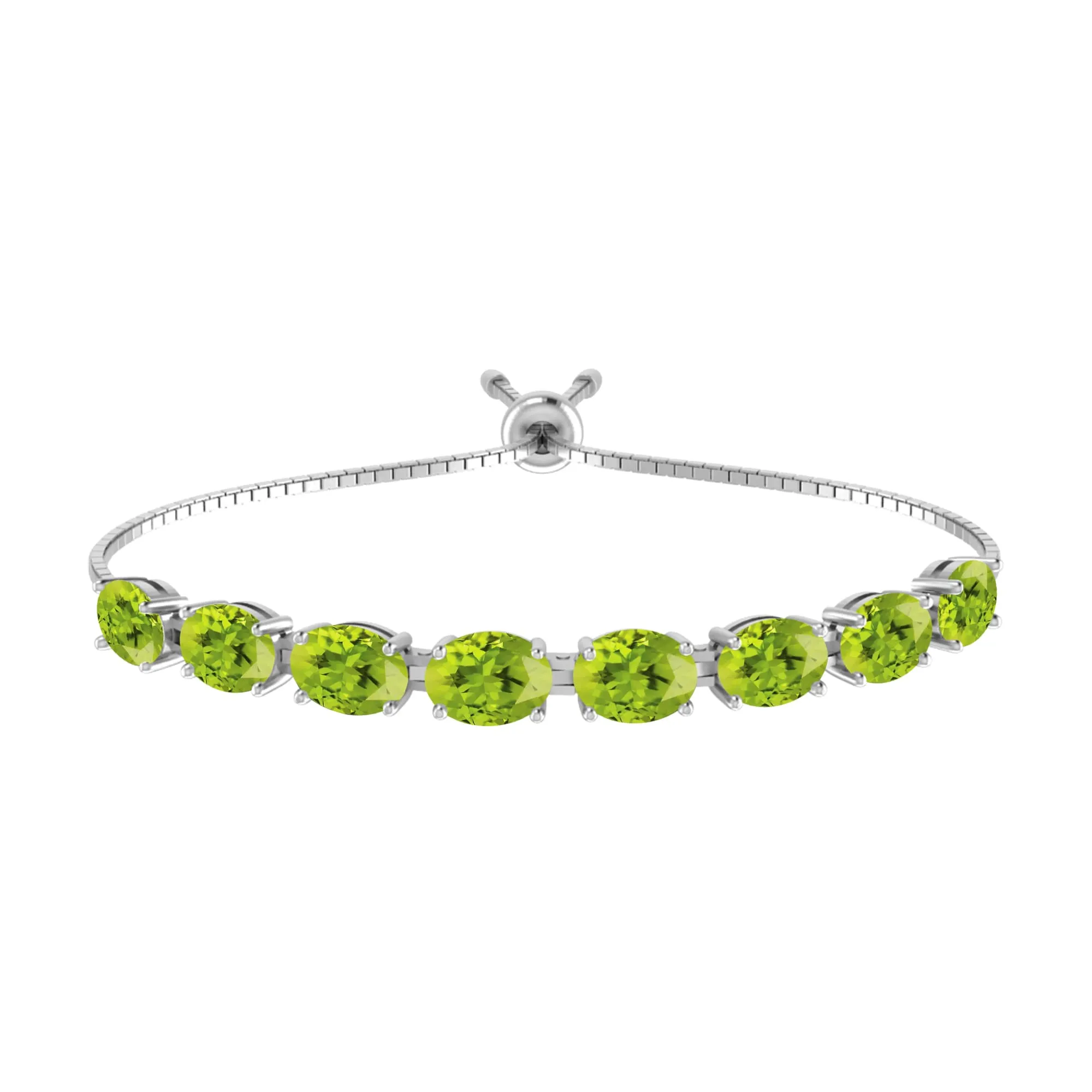 Sterling Silver 7.10CT Natural Peridot Bolo Bracelet sold by Zulily
