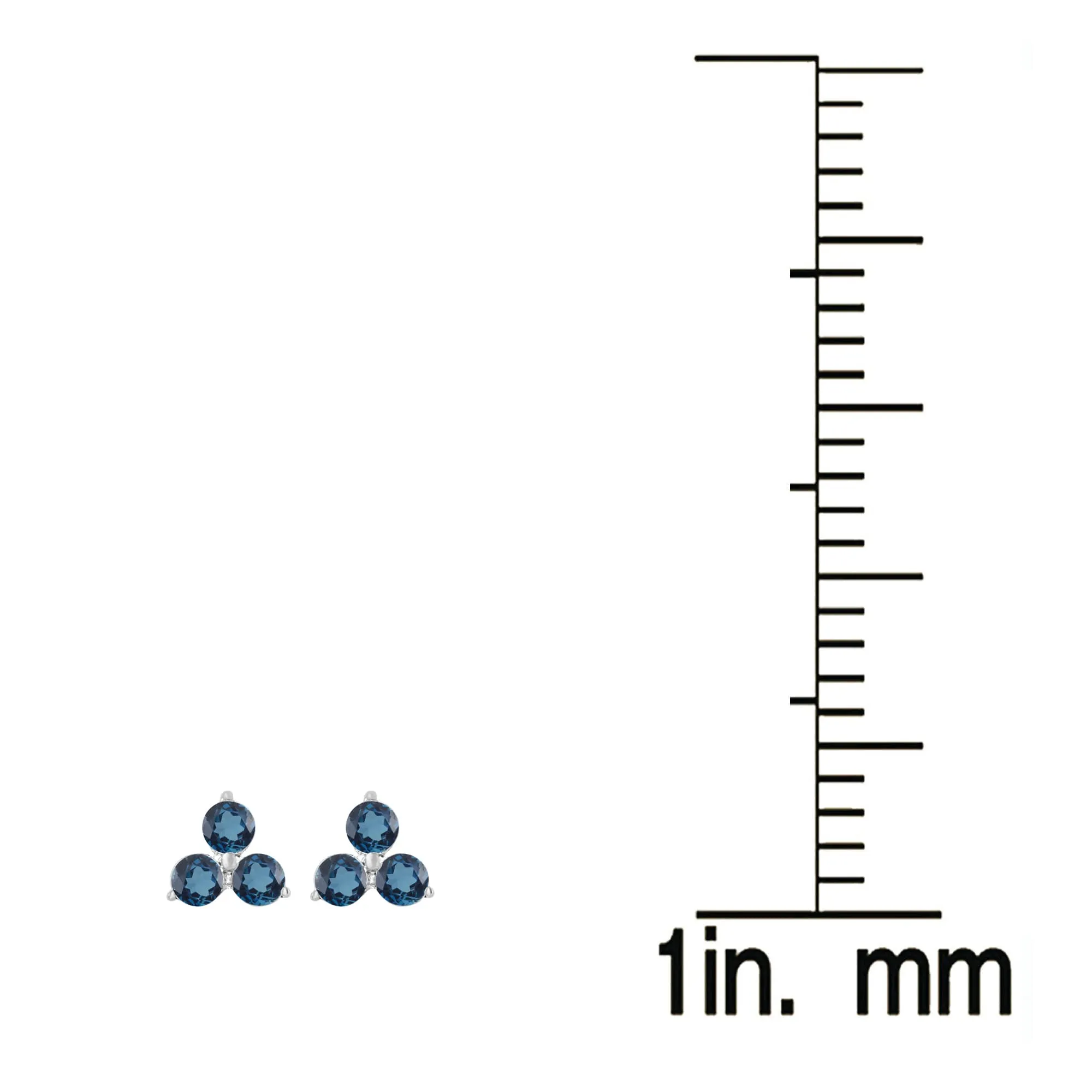 V3 Jewelry Sterling Silver Natural London Blue Topaz Three Stone Stud Earrings sold by Zulily product image thumbnail 3