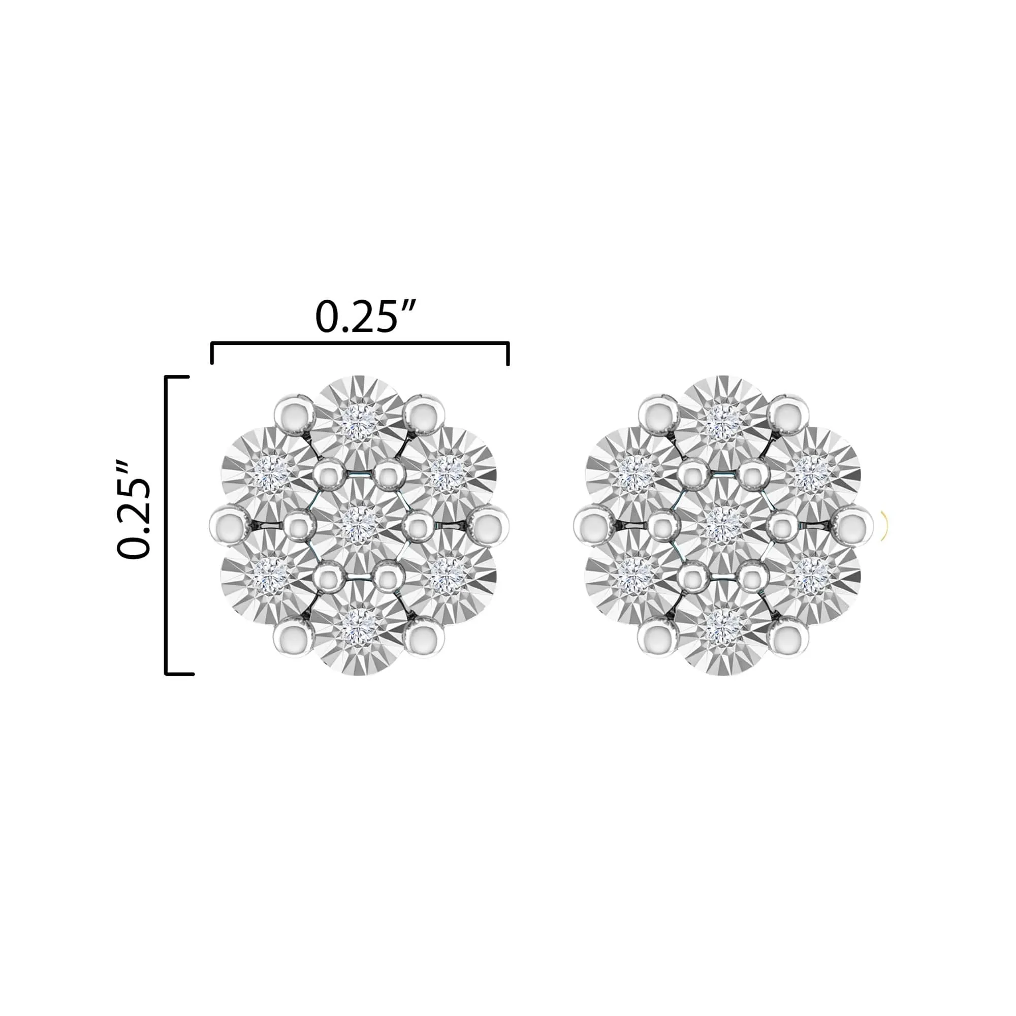 Sterling Silver Natural White Diamond Floral Stud Earrings sold by Zulily product image thumbnail 3