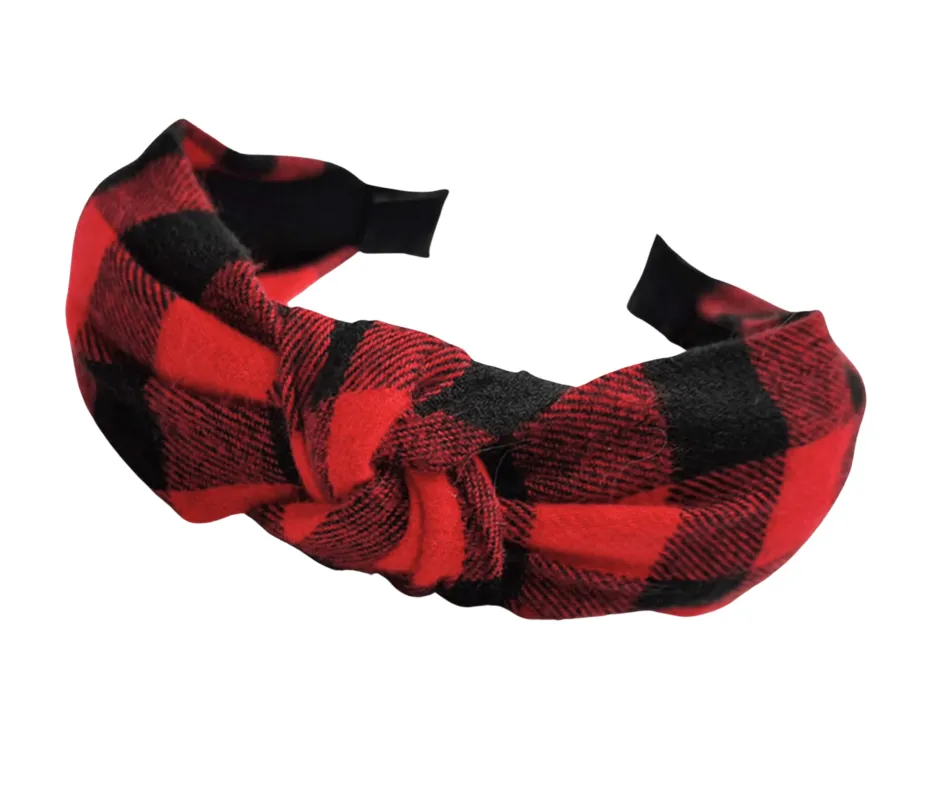 Black & Red Buffalo Check Plaid Knotted Headband sold by Zulily