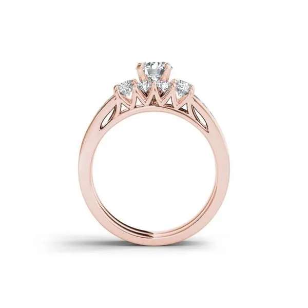 De Couer 14k Rose Gold 1 1/4ct TDW Diamond Three-Stone Engagement Ring Set - Pink sold by Zulily product image thumbnail 3