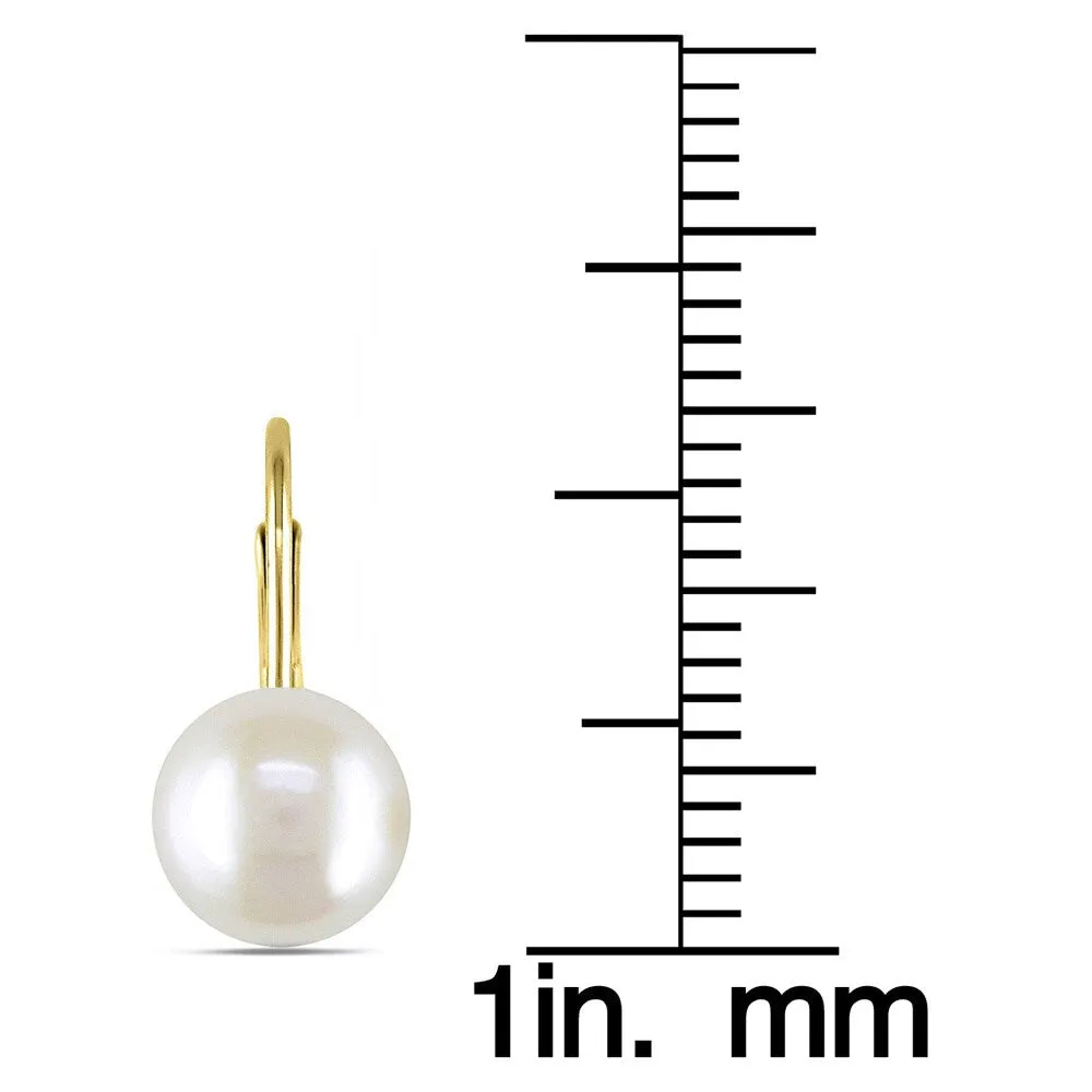 Miadora 10k Yellow Gold White Cultured Freshwater Pearl Earrings (7-7.5 mm) sold by Zulily product image thumbnail 3