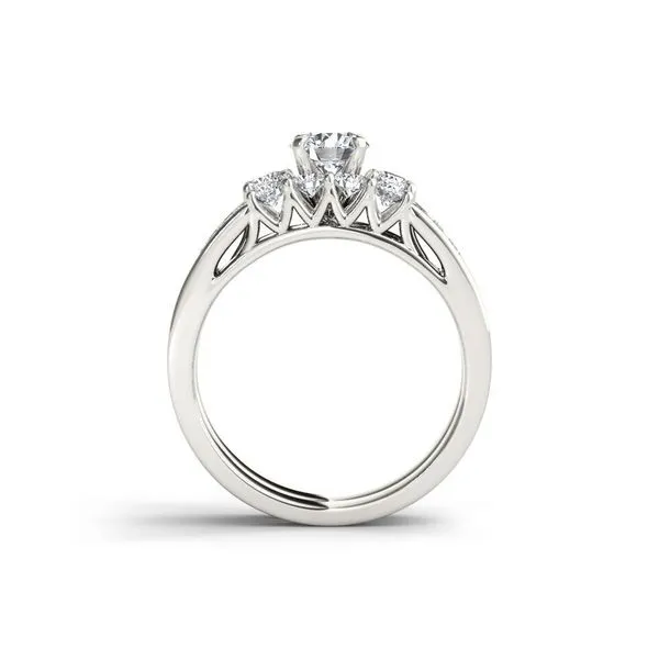 De Couer 14k White Gold 1 1/4ct TDW Diamond Three-Stone Engagement Ring Set - White H-I sold by Zulily product image thumbnail 3