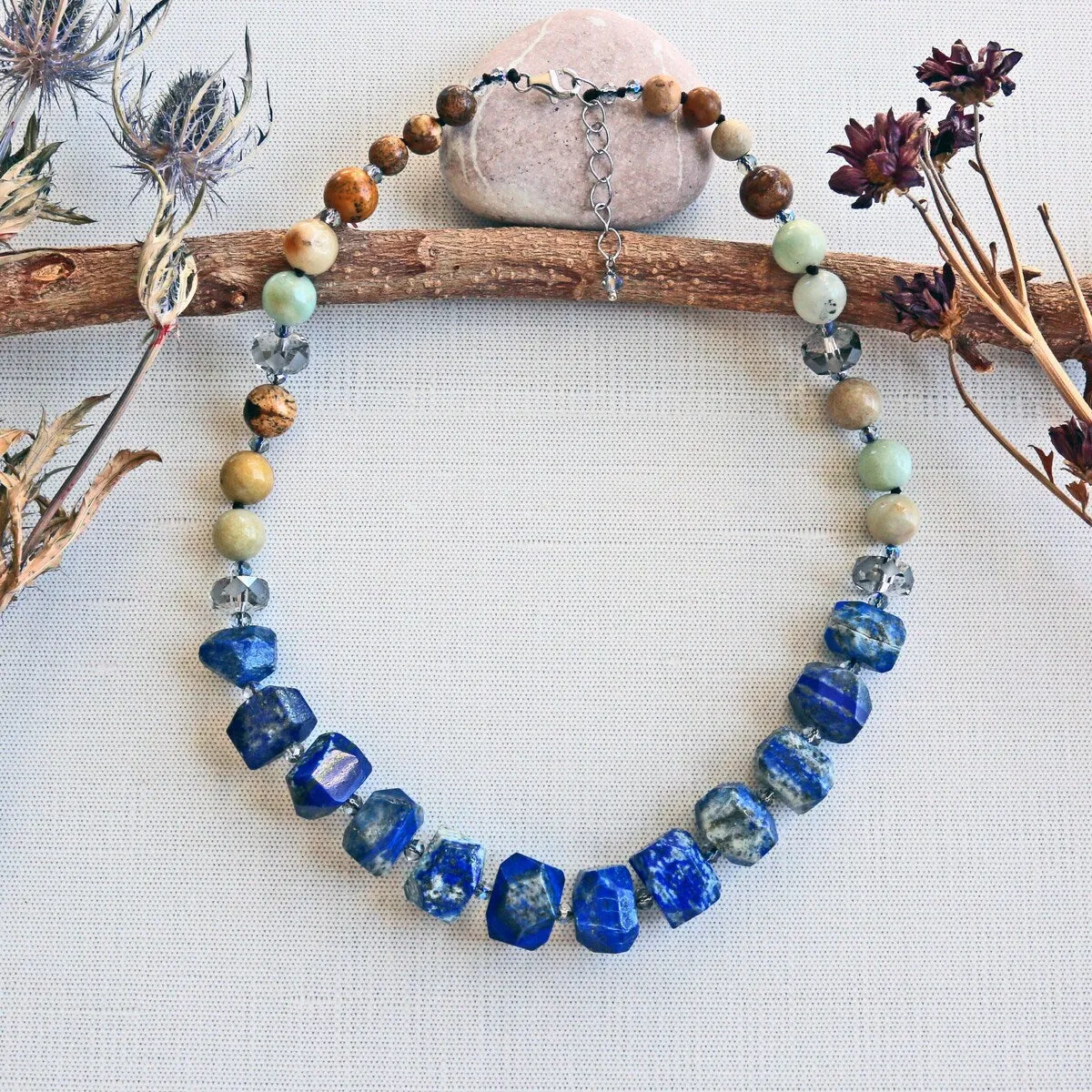 Lapis Lazuli Nugget Mixed Stone Necklace sold by Zulily product image thumbnail 2