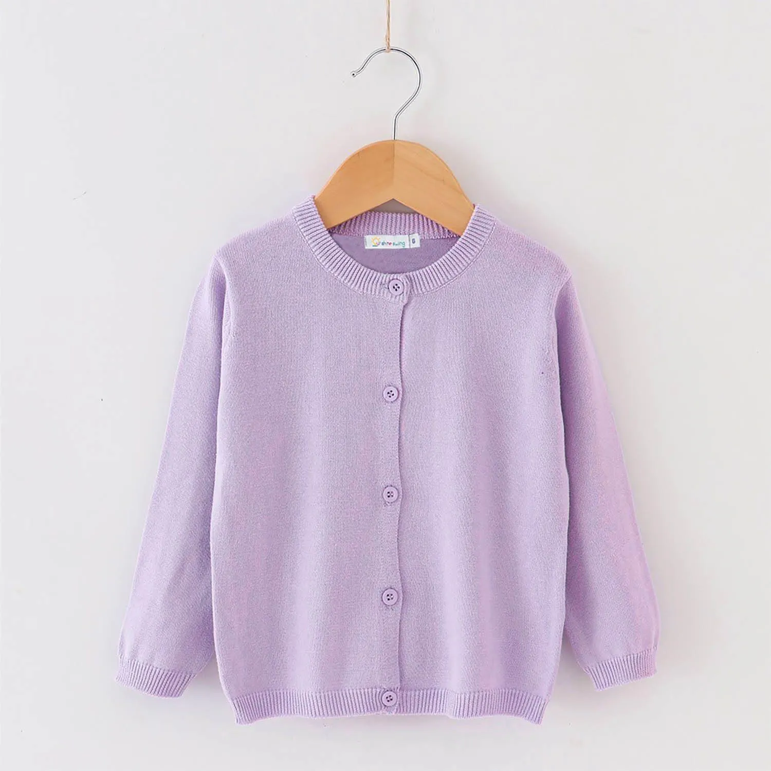 Lavender Crewneck Cardigan sold by Zulily