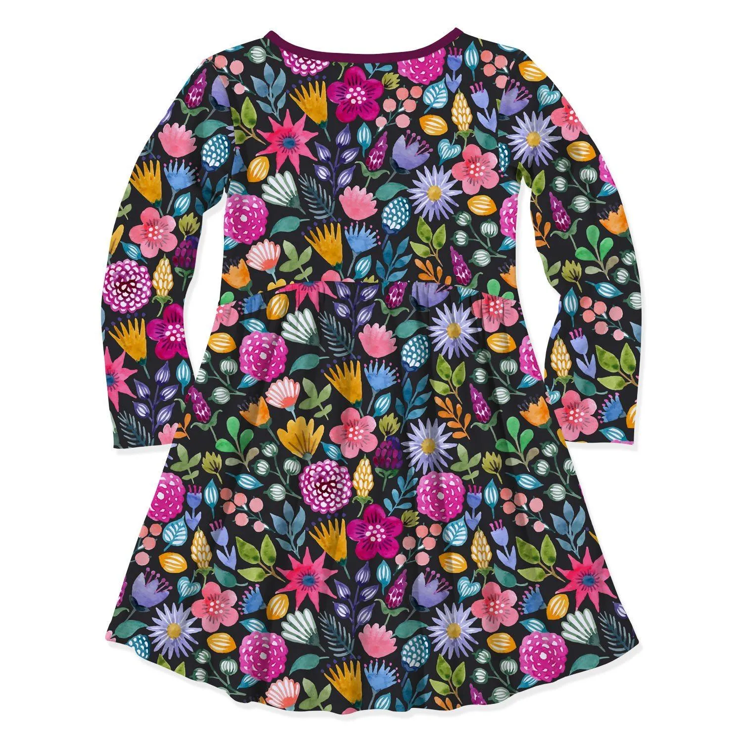 Black & Pink Watercolor Floral & Horse Print Swing Dress sold by Zulily product image thumbnail 2