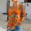 Orange Paisley Floral Print Round Neck Long Sleeve T-Shirt sold by Zulily