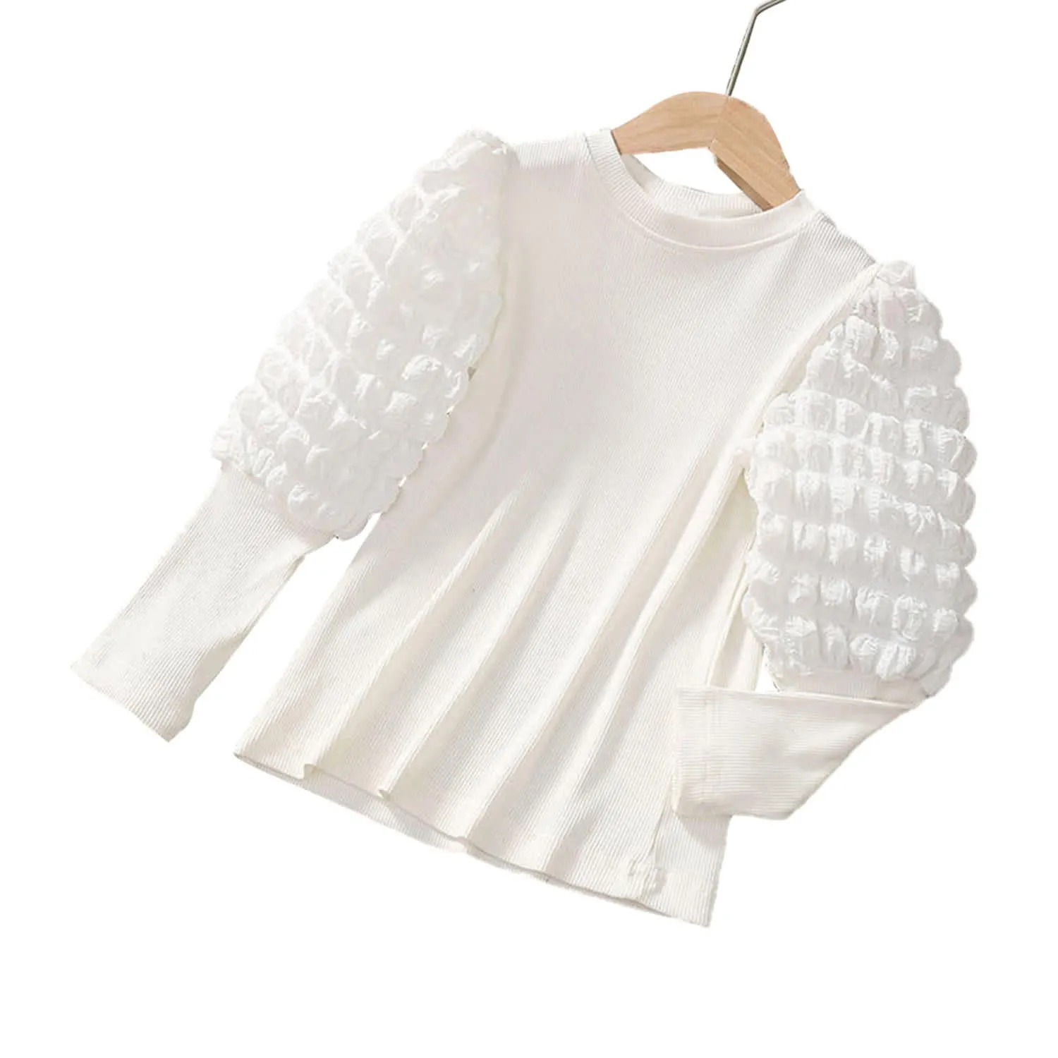 White Knit Puff-Sleeve Tee sold by Zulily product image thumbnail 2