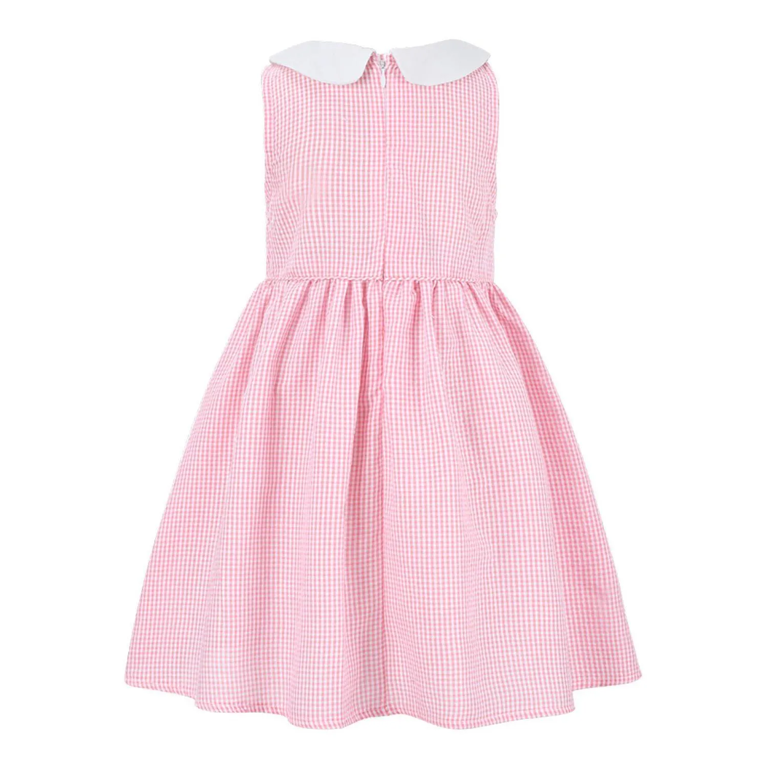 Pink Gingham Peter Pan Collar Sleeveless A-Line Dress sold by Zulily product image thumbnail 2
