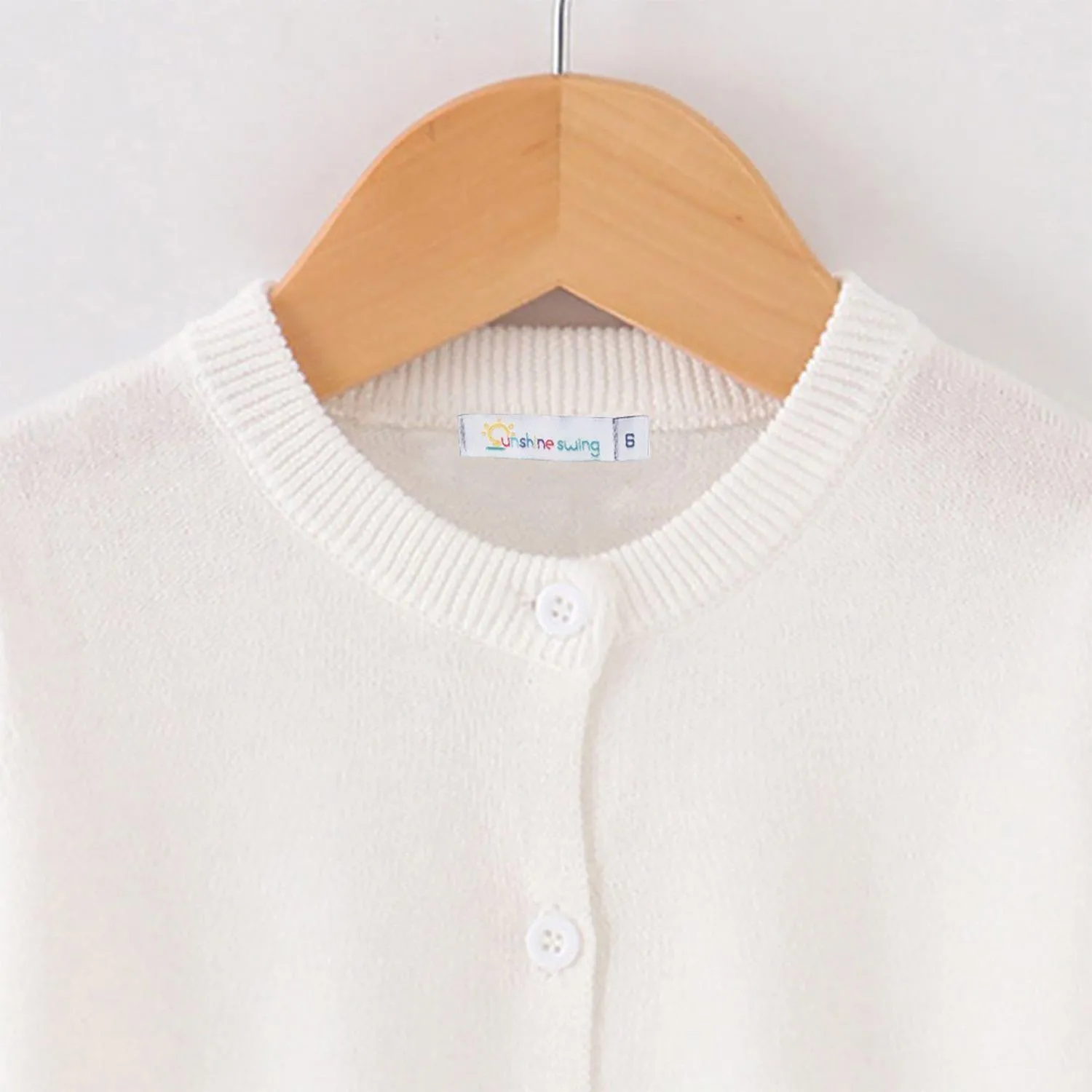 White Crewneck Cardigan sold by Zulily product image thumbnail 2