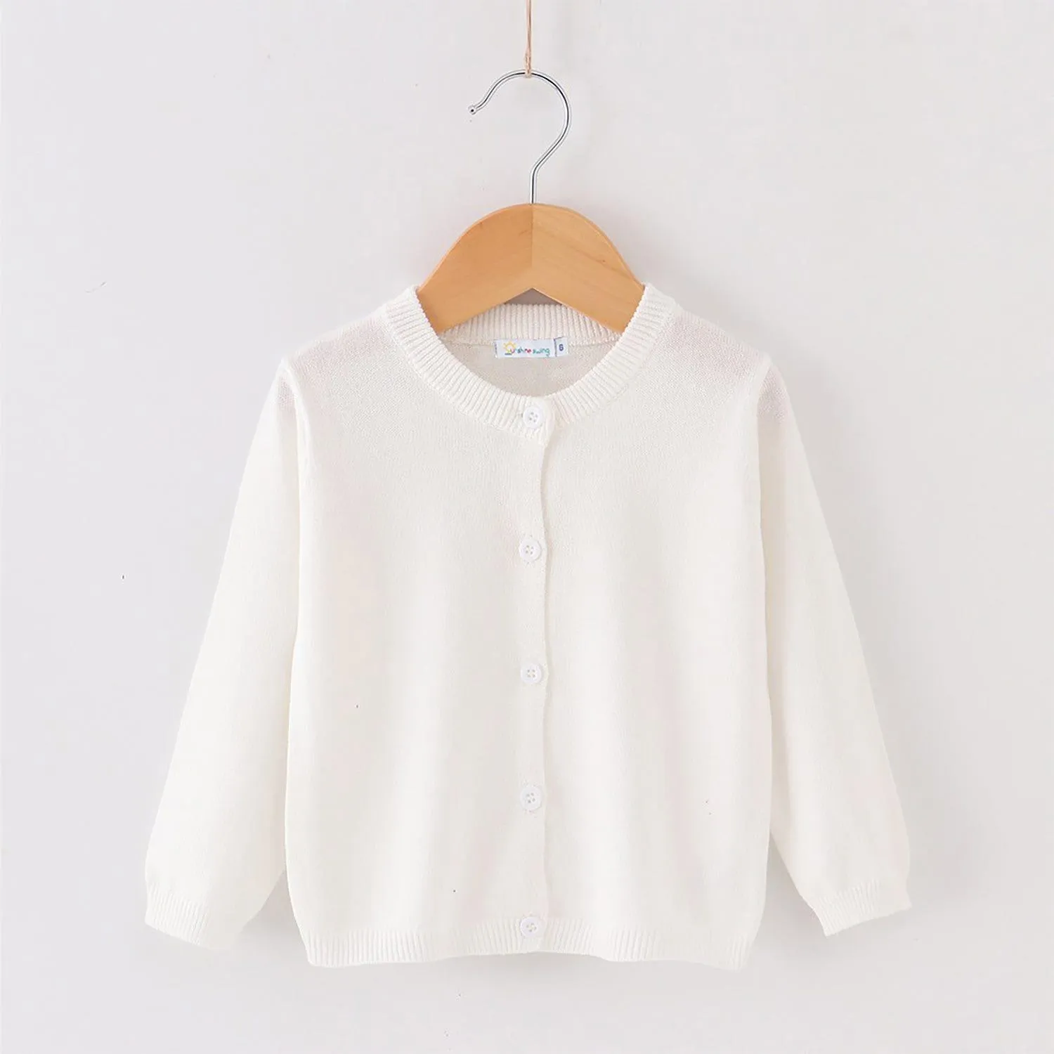 White Crewneck Cardigan sold by Zulily