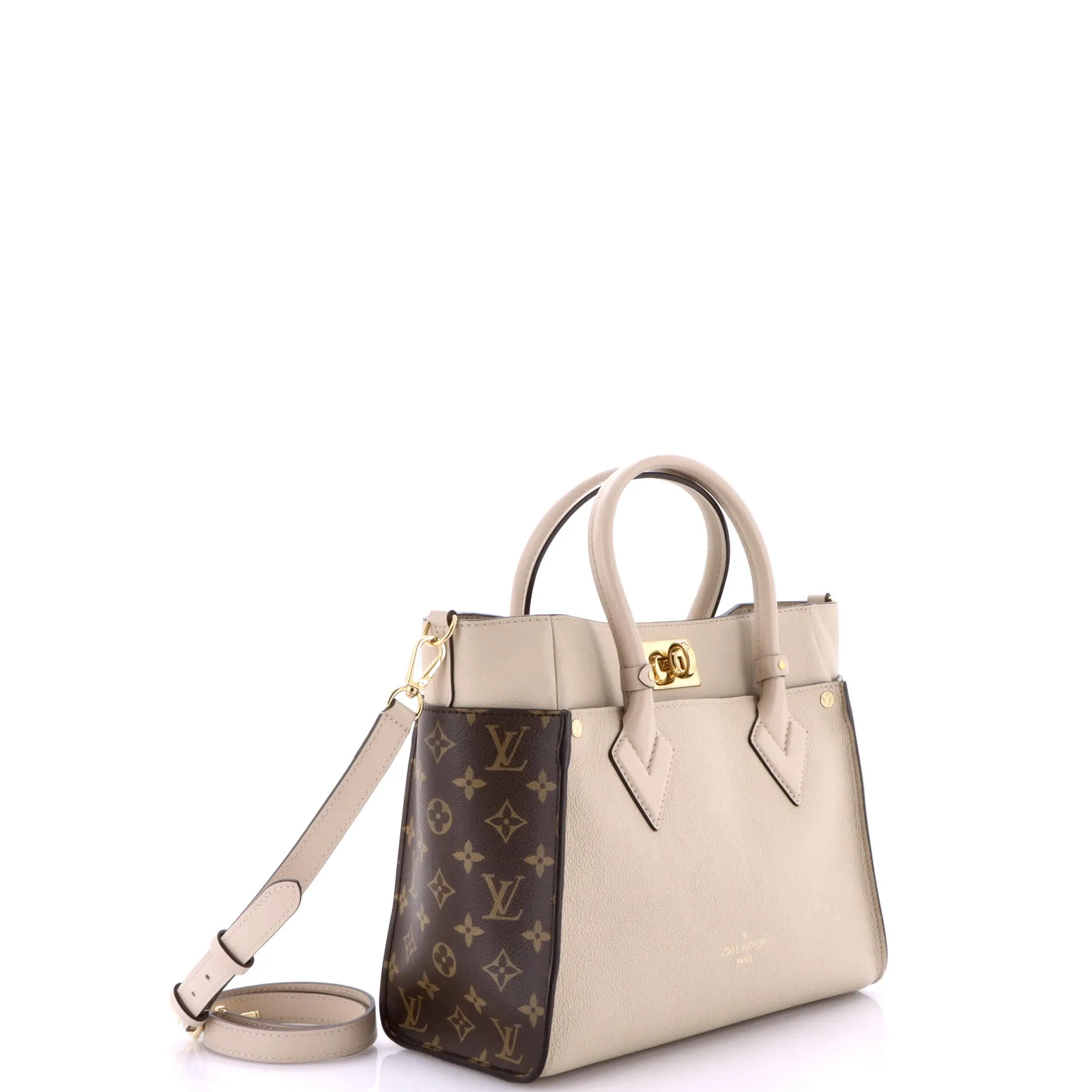 Pre-Loved Louis Vuitton On My Side Tote Leather with Monogram Canvas MM sold by Zulily product image thumbnail 2